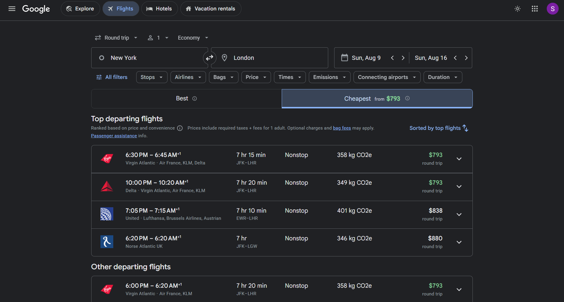 best vs cheapest in google flights
