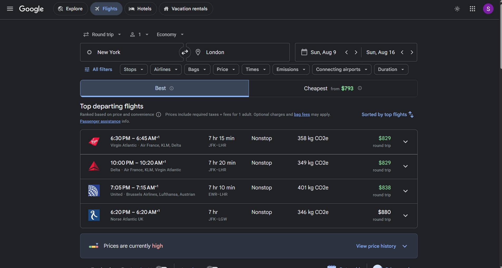 best vs cheapest in google flights